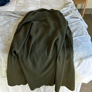 Green cardigan sweater